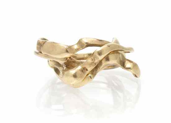 Appraisal: A Group of Yellow Gold Jewelry including a puzzle ring