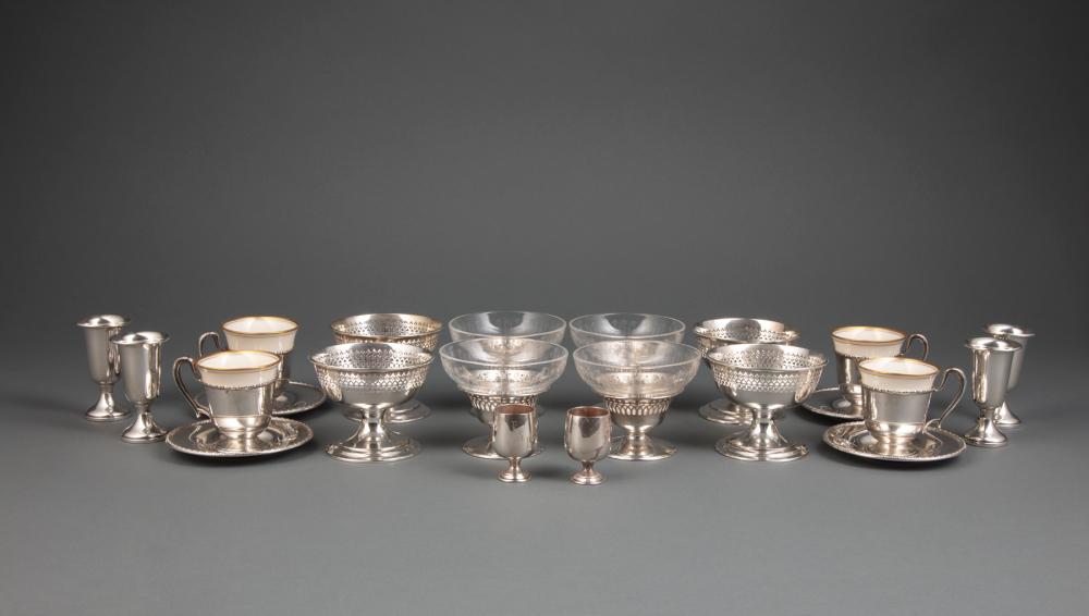 Appraisal: Set of Twelve American Sterling Silver Demitasse Cup Frames and