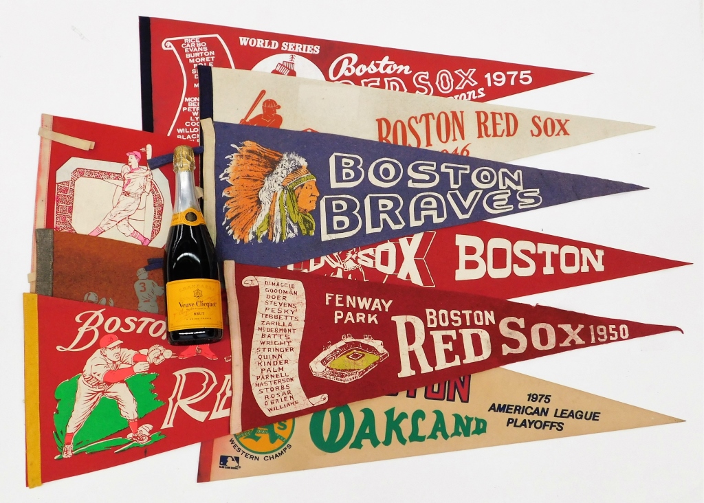 Appraisal: VINTAGE BOSTON RED SOX BASEBALL PENNANT FLAGS New England th