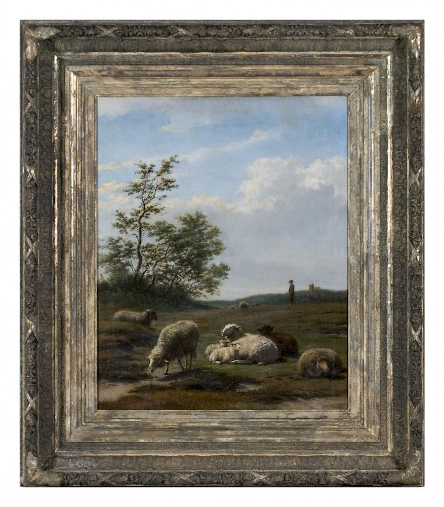 Appraisal: Frans Lebret Dutch - Sheep in Landscape c Frans Lebret