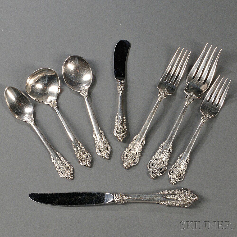 Appraisal: Wallace Grand Baroque Pattern Sterling Silver Flatware Service Connecticut th