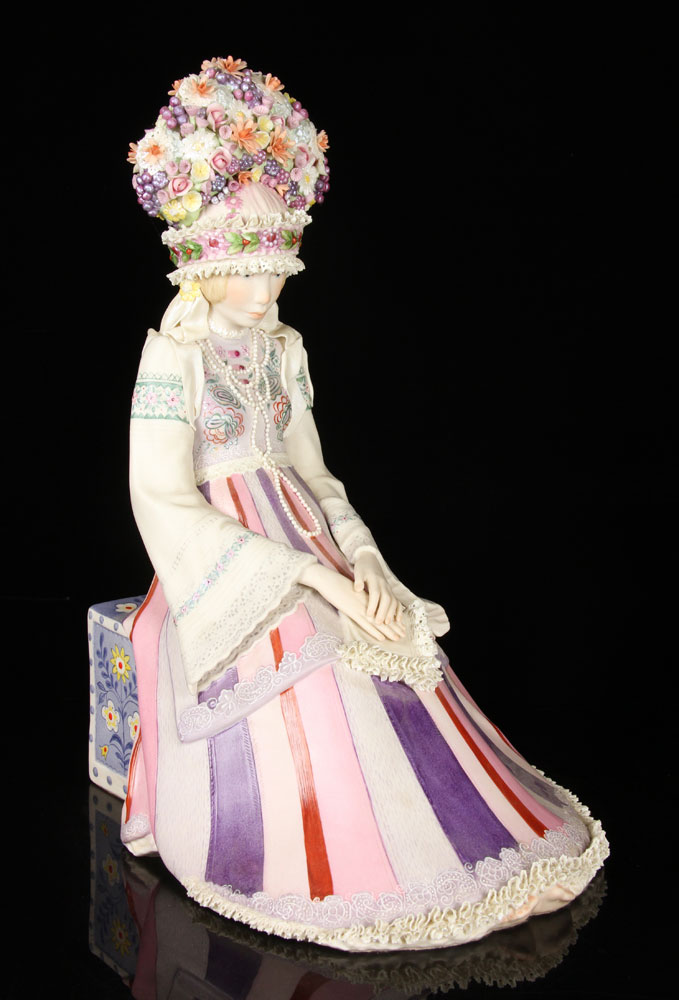 Appraisal: - Cybis Figure of a Girl with Floral Headdress Porcelain