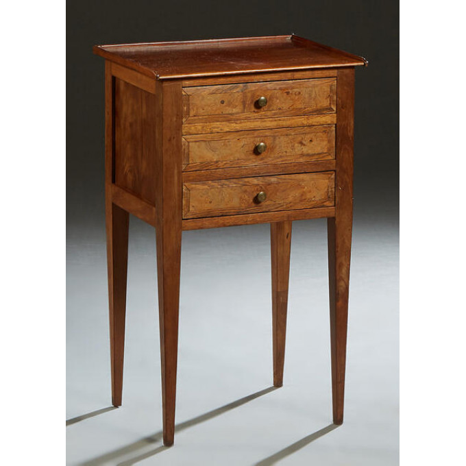 Appraisal: French Carved Walnut Louis XVI Style Nightstand th c the