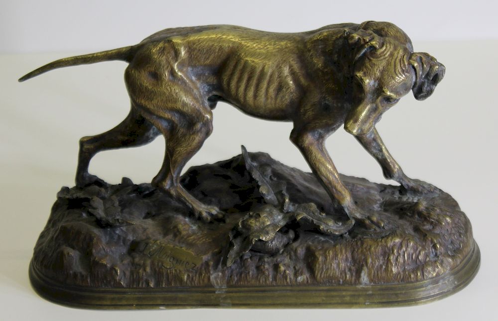 Appraisal: Jules Moigniez French - Signed Gilt Bronze Sculpture Of A