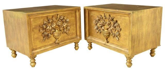 Appraisal: pair Bedside cabinets late th c rectangular case in gilt