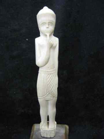 Appraisal: Carved Ivory Figure Egyptian Style '' plus horn base