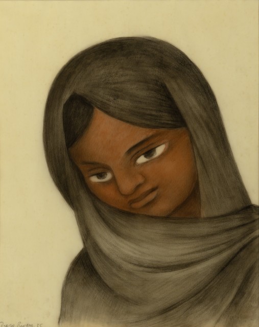 Appraisal: Diego Rivera Mexican - Portrait of a Girl with Veil