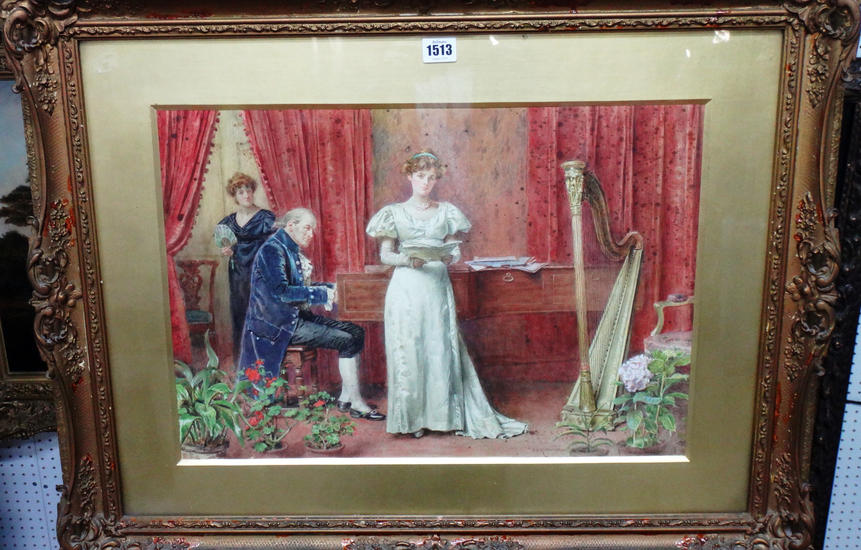 Appraisal: George Goodwin Kilburne - The recital watercolour signed cm x