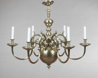 Appraisal: Pair of Dutch Baroque Style Brushed Aluminum Six L Pair