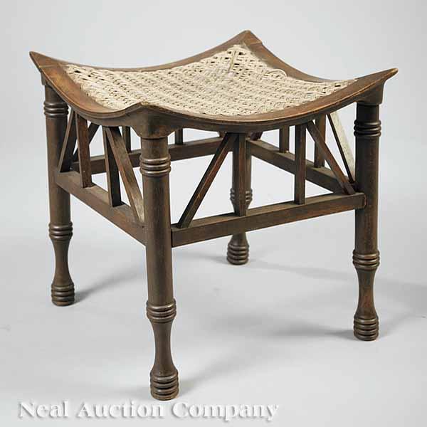 Appraisal: An Egyptian Revival Hardwood Thebes Stool late th c after