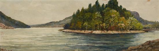 Appraisal: Matzow Frederick Am - Two paintings A lake landscape with