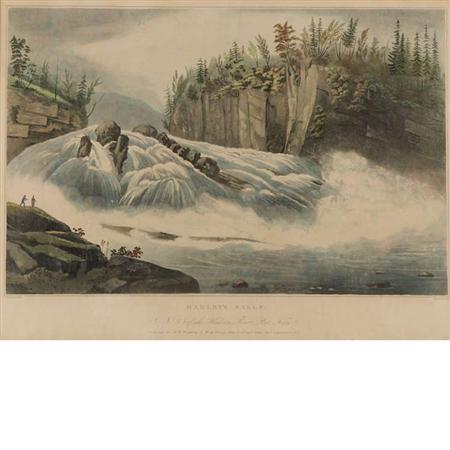 Appraisal: After William Guy Wall HADLEY'S FALLS Hand-colored aquatint Estimate -