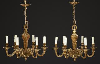 Appraisal: Pair of French Gilt Bronze Louis XV Style Six Ligh