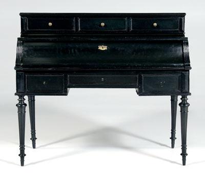 Appraisal: Louis XVI syle fall-front desk ebonized with upper tier of