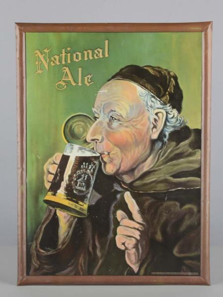 Appraisal: National Ale Tin Beer Advertising Sign This lithograph on tin