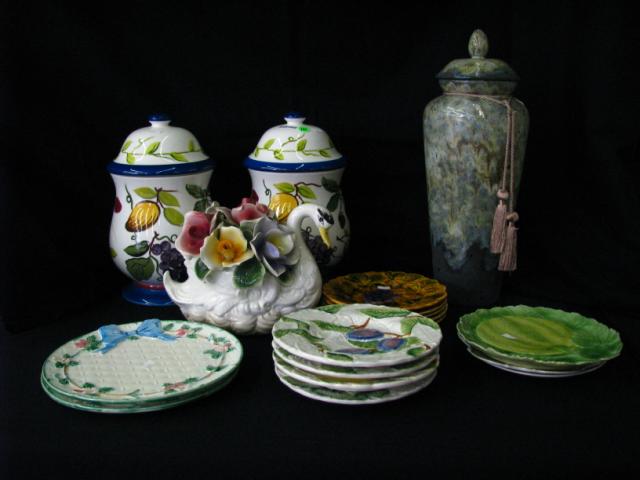 Appraisal: Lot of Decorator Porcelain including pair of lidded jars set