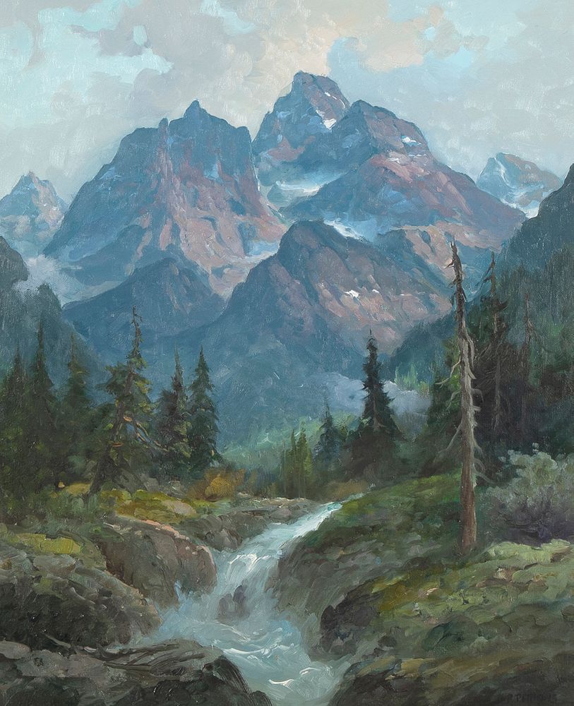 Appraisal: Robert Perkins Untitled Grand Tetons Robert Perkins th Century Untitled