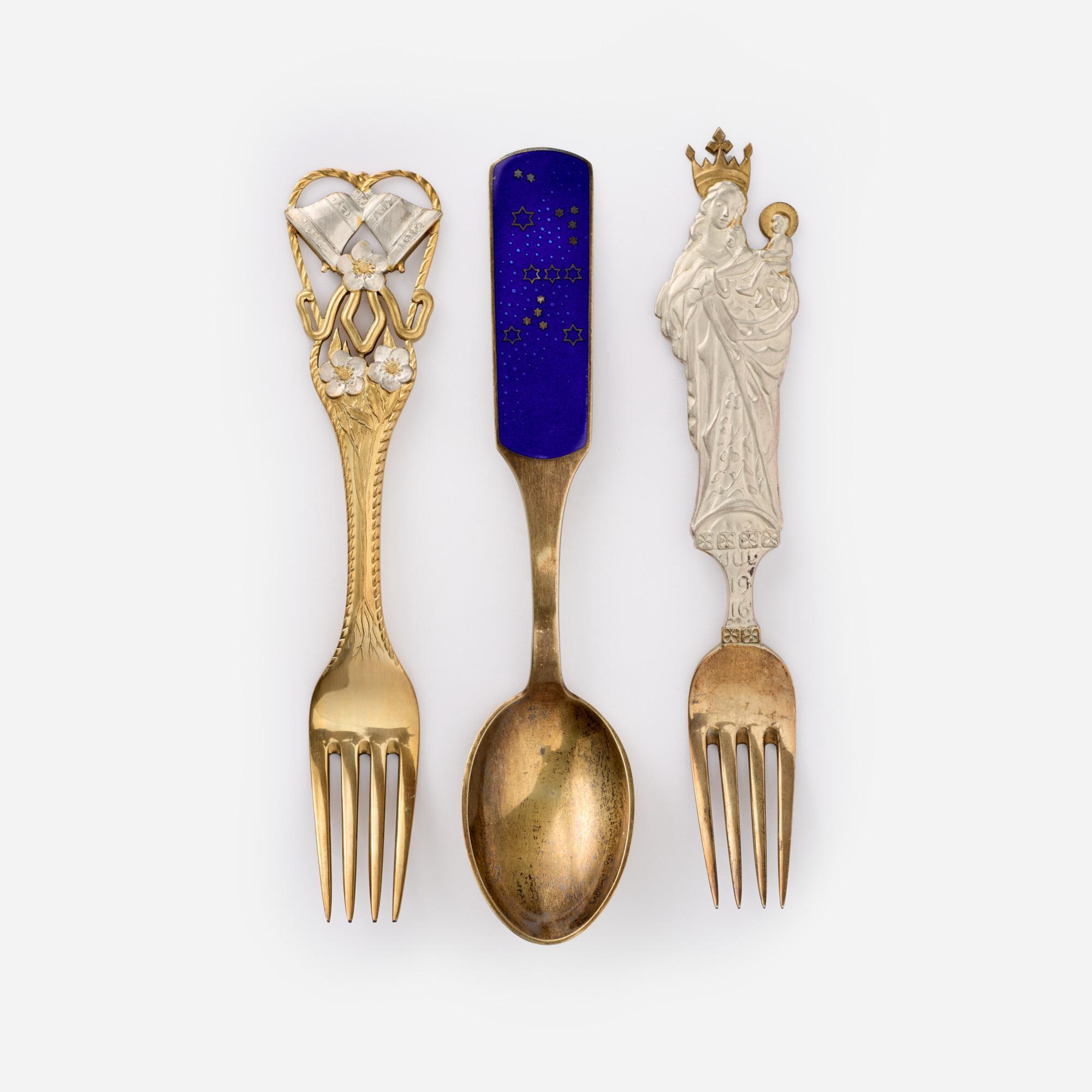 Appraisal: PC MICHELSEN STERLING FLATWARE Three individual pieces of Anton Michelsen