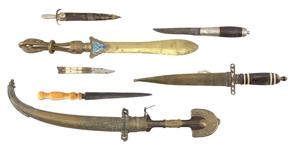 Appraisal: SEVEN DAGGERS AND LETTER OPENERS TH TH CENTURY LENGTHS FROM