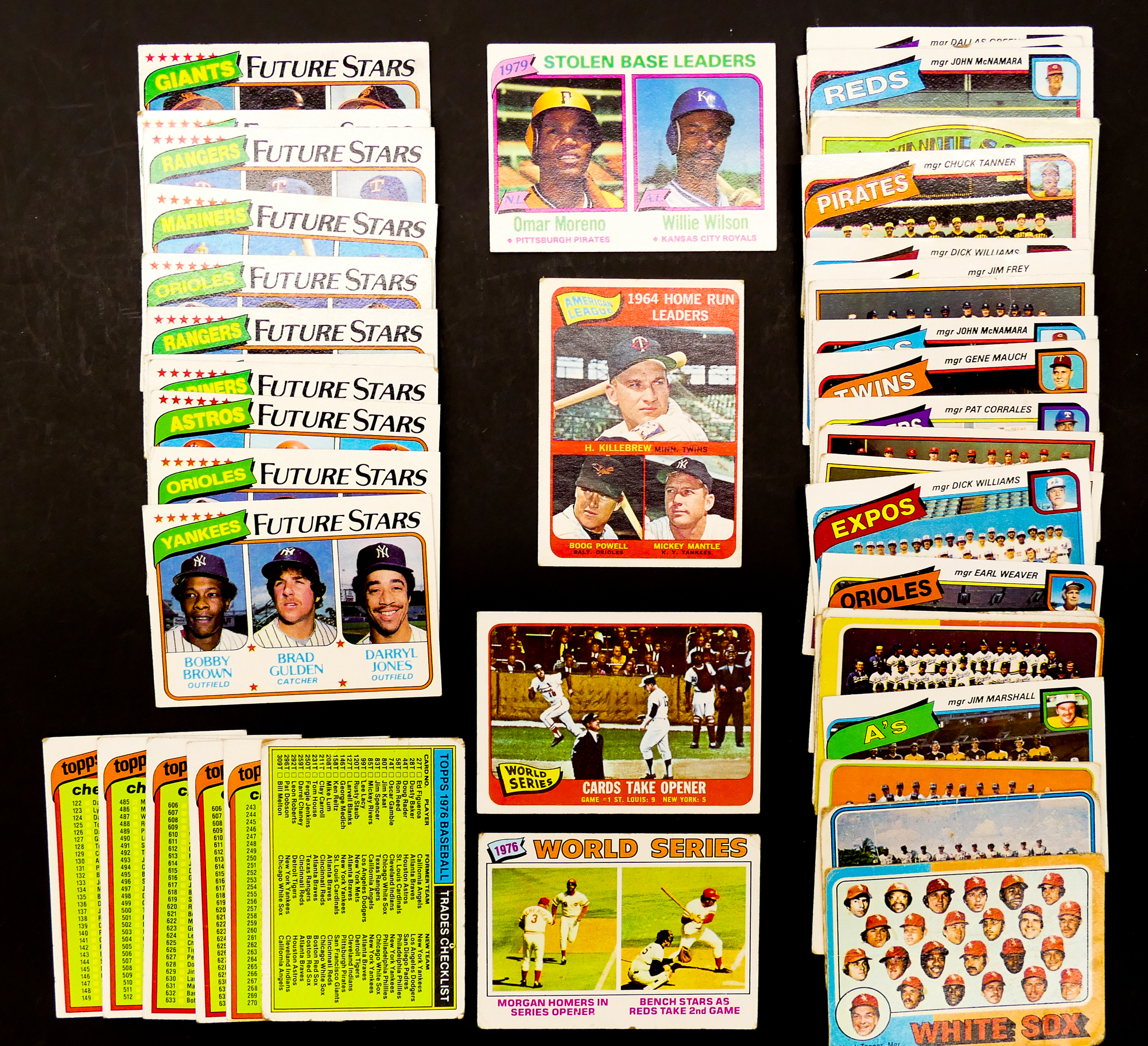 Appraisal: pc Vintage Topps 's 's Baseball Cards Includes pc Team