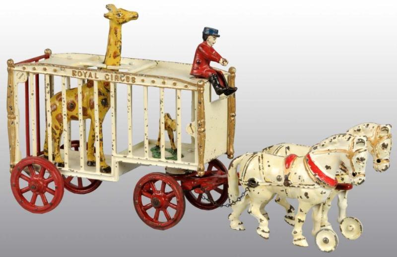 Appraisal: Cast Iron -Horse Royal Circus Giraffe Cage Wagon Description Includes