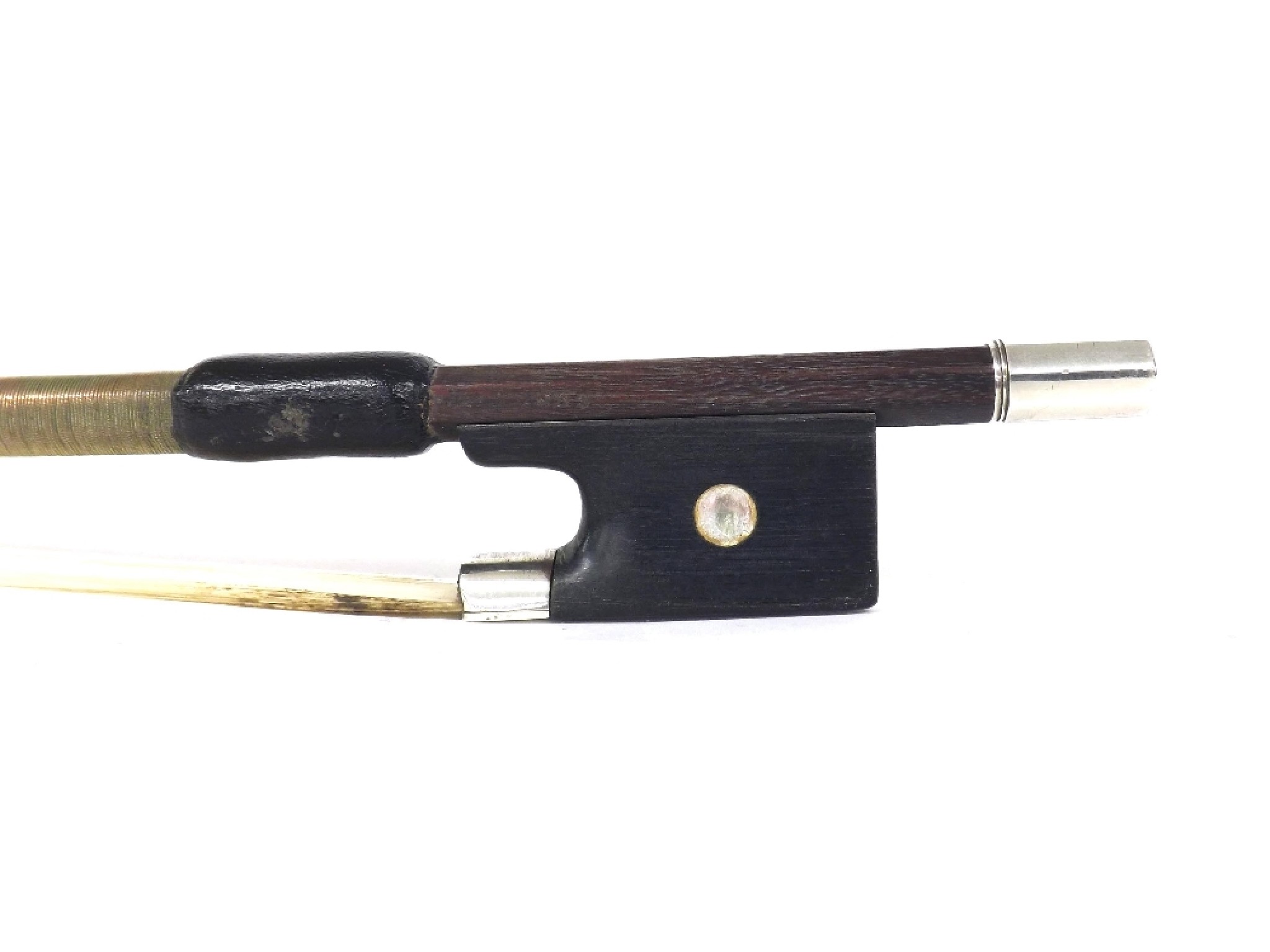 Appraisal: Fine and rare English silver mounted viola bow by and