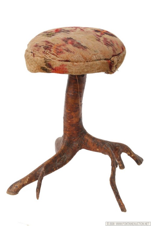 Appraisal: LEE FOUNTAIN REVOLVING TWIG PIANO STOOL W x H x