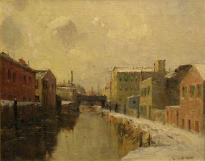 Appraisal: GUSTAVE WOLFF german american - MORRIS CANAL NEWARK NJ Signed