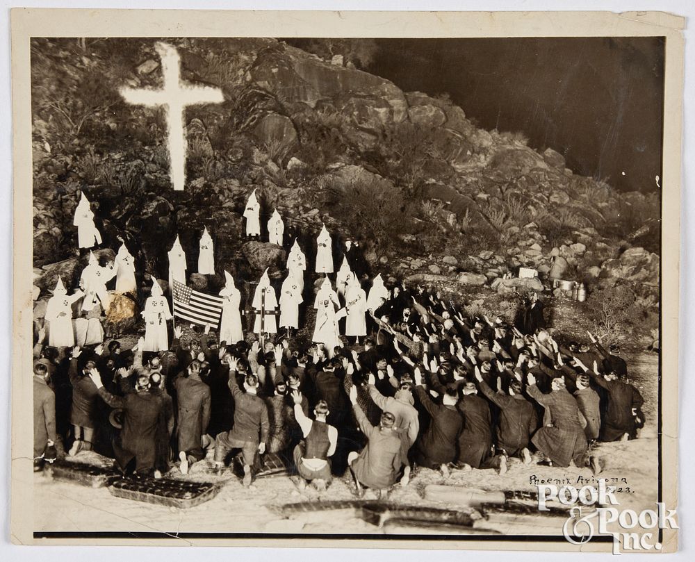 Appraisal: Large silver gelatin photograph of a KKK rally Large silver