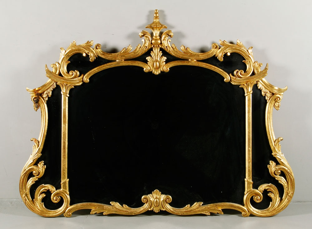 Appraisal: - Italian Carved Gilt Wood Mirror Italian mirror carved gilt