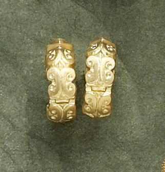 Appraisal: GOLD HUGGIES k yellow gold pierced huggie hoop style earrings