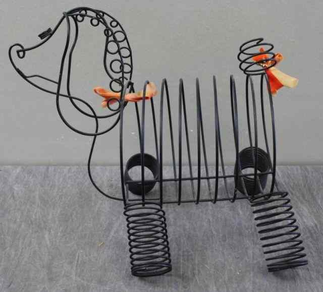 Appraisal: Midcentury Poodle Magazine Rack Possibly designed by Frederick Weinberg From