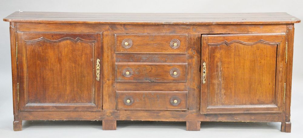 Appraisal: Primitive Jacobean style server having three drawers flanked by two