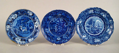 Appraisal: Two blue Staffordshire plates together with a soup bowl th