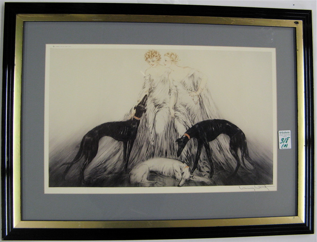 Appraisal: TWO LOUIS ICART REPRODUCTION COLOR PRINTS after the original etchings