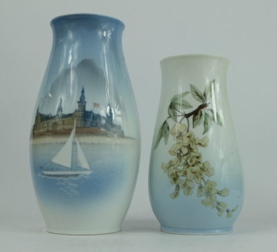 Appraisal: Bing Grondahl vase decorated with windmill cottage height cm and