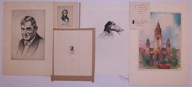 Appraisal: HURLBUT PAPER CO MULTI PC PRINT LOT Bernhardt Wall etching