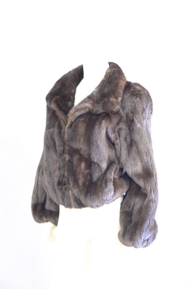 Appraisal: Custom brown mink short coat Custom brown mink short coat