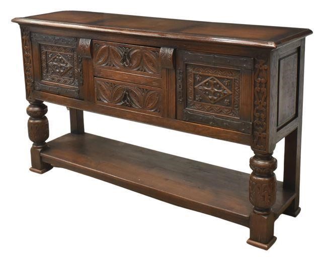 Appraisal: Renaissance Revival carved oak sideboard late th early th c