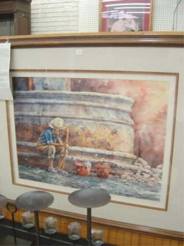 Appraisal: WATER COLOR - COWBOY - LARRY WESTON