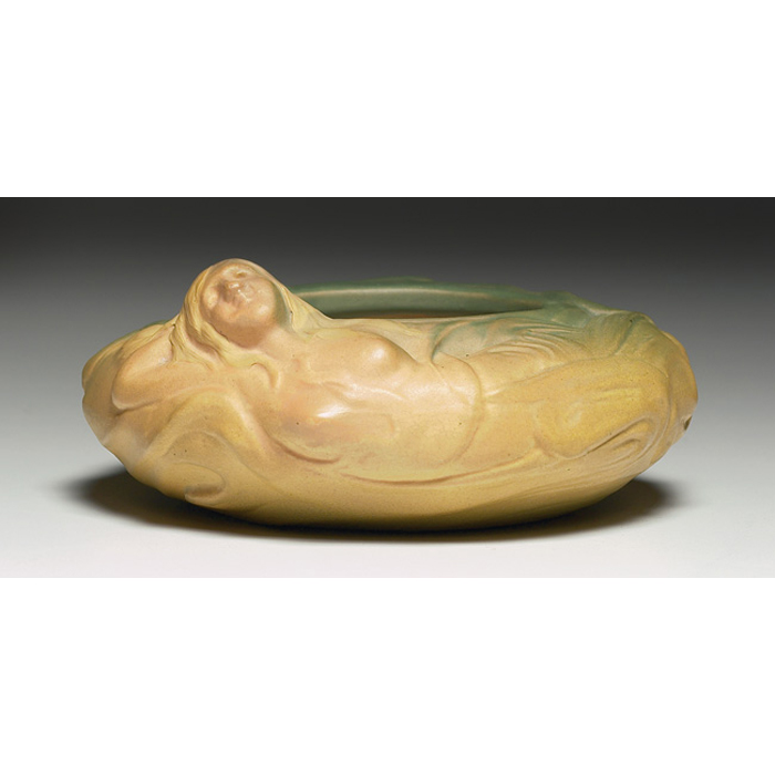 Appraisal: Weller Art Nouveau bowl female figure wrapped around the body