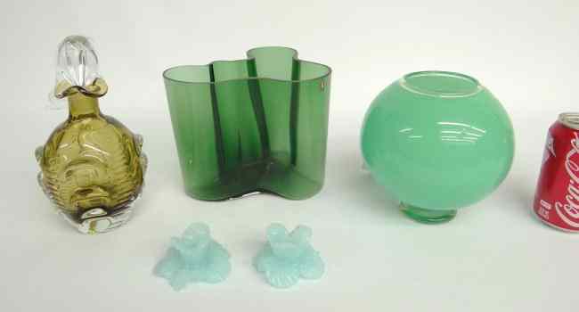 Appraisal: Lot five pcs including signed ''Alvar Aalto'' vase etc