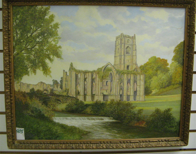 Appraisal: LYNN oil on Masonite Forest Abbey near Ripon Yorks England