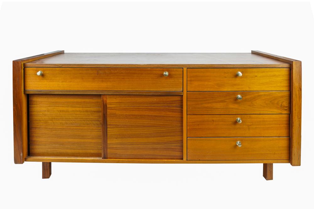 Appraisal: MID-CENTURY MODERN CREDENZAunsigned with a long drawer over a pair