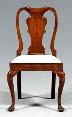 Appraisal: George II mahogany side chair arched crest solid splat pad