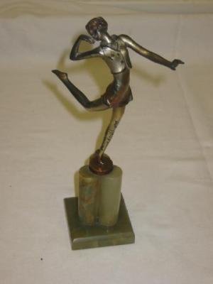 Appraisal: AN ART DECO SPELTER FIGURE by Lorenzl modelled as a