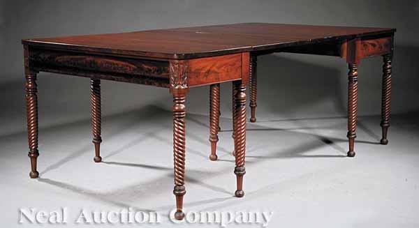 Appraisal: A Late Federal Mahogany Dining Table early th c in