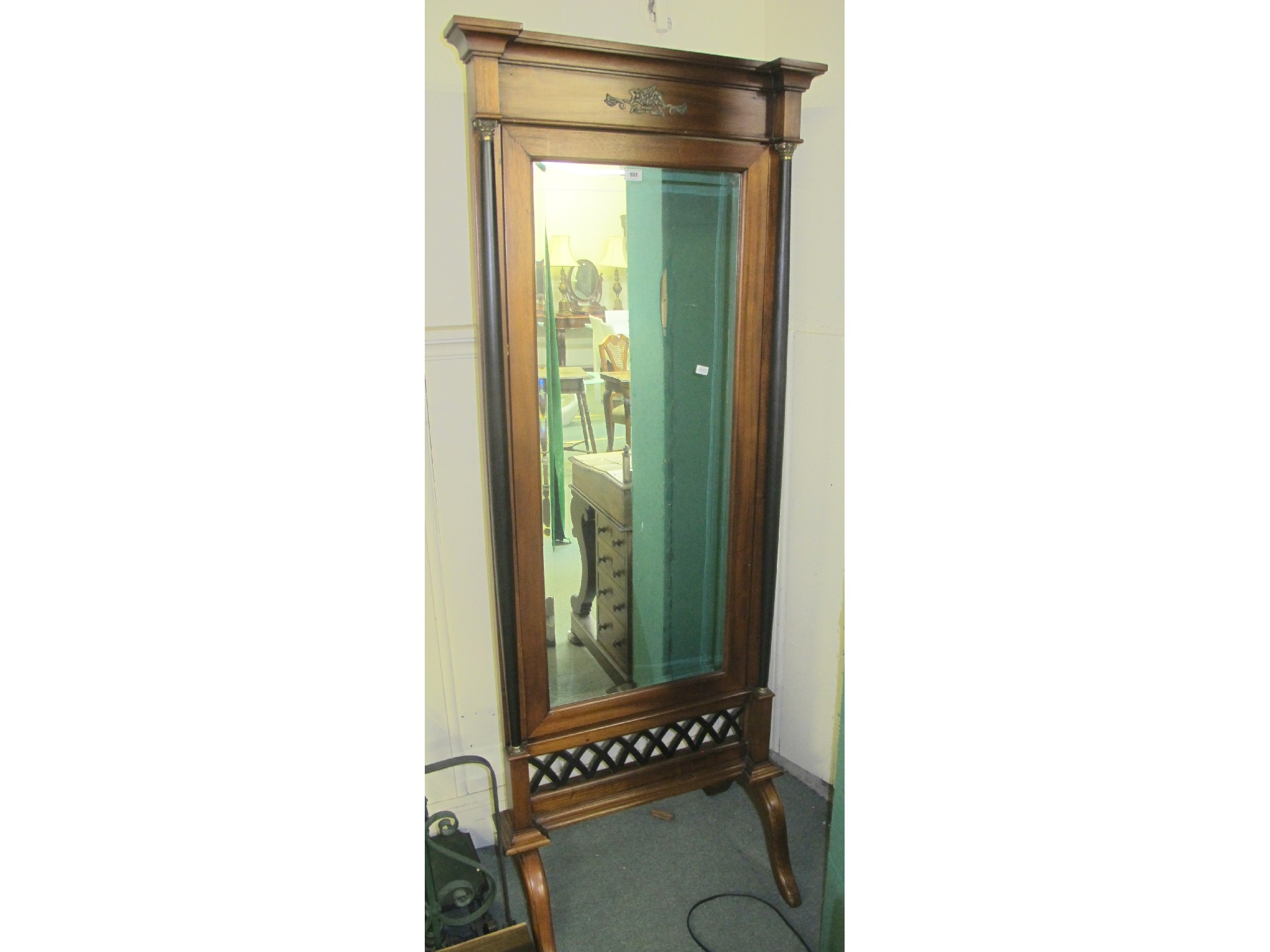 Appraisal: Mahogany framed cheval mirror