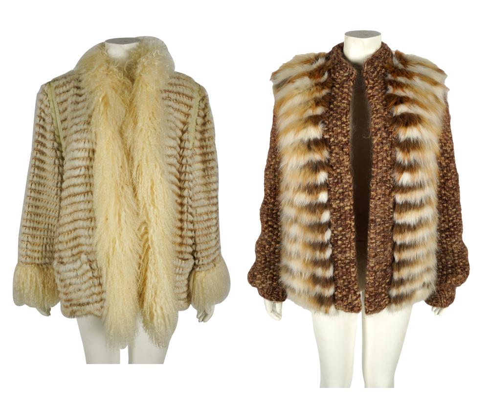 Appraisal: TWO WOMEN'S KNIT JACKETSone with Jacques Saint Laurent label the