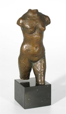 Appraisal: Karin Jonzen - Walking Torso Bronze with a brown gold